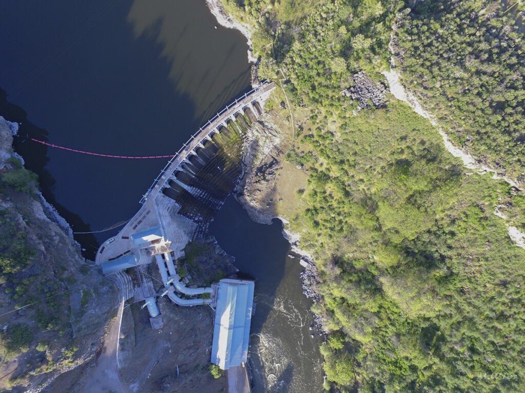 Copco Dam number one as seen from above.