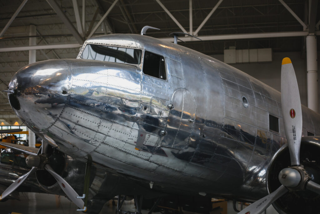 The DC-3 plane at the Evergreen Aviation And Space Museum.