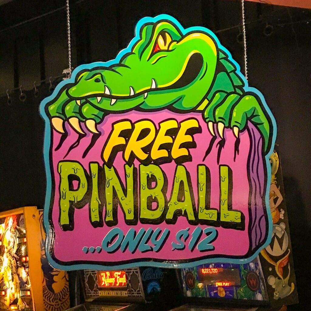 free pinball sign