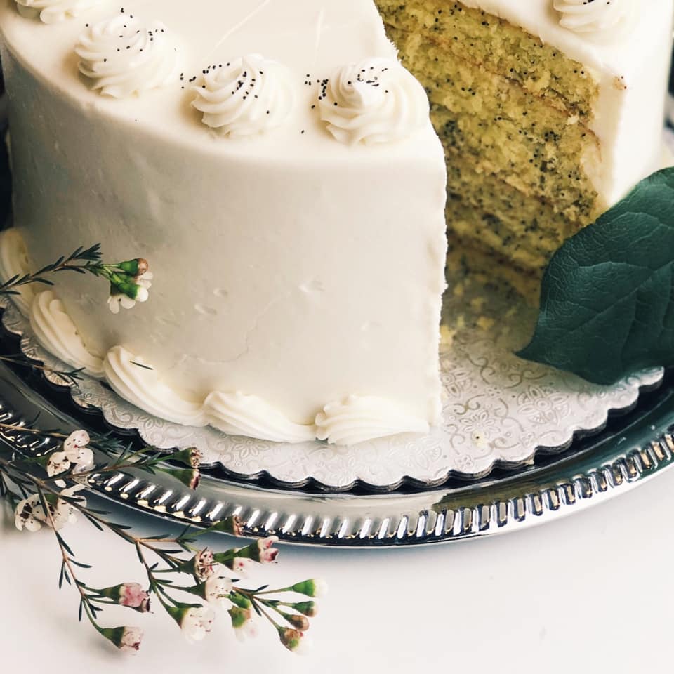 Lemon poppyseed cake. This cake looks so elegant and delectable, like something you'd eat at a tea party.