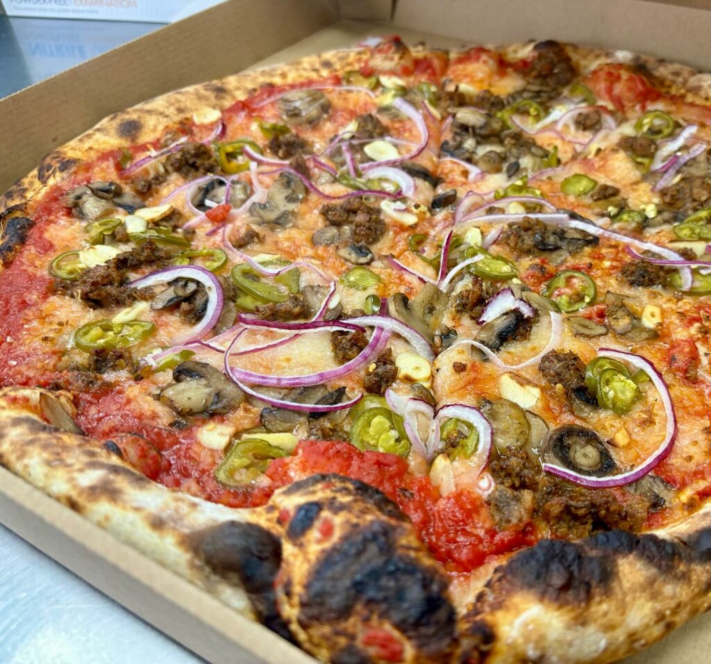 An absolutely delicious and unique looking pizza at Paladin Pie.
portland oregon, best restaurants, 2024, where to eat, best brunch, food and drink, bars, pizza, sushi, thai food, PDX, foodie heaven