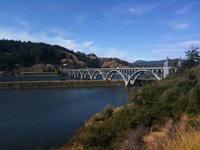 Rogue River Bridge into Gold Beach.