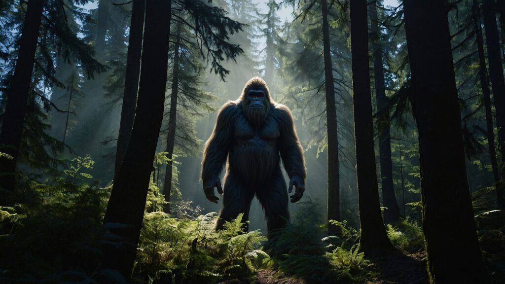 An AI generated image of what bigfoot might look like according to reports.