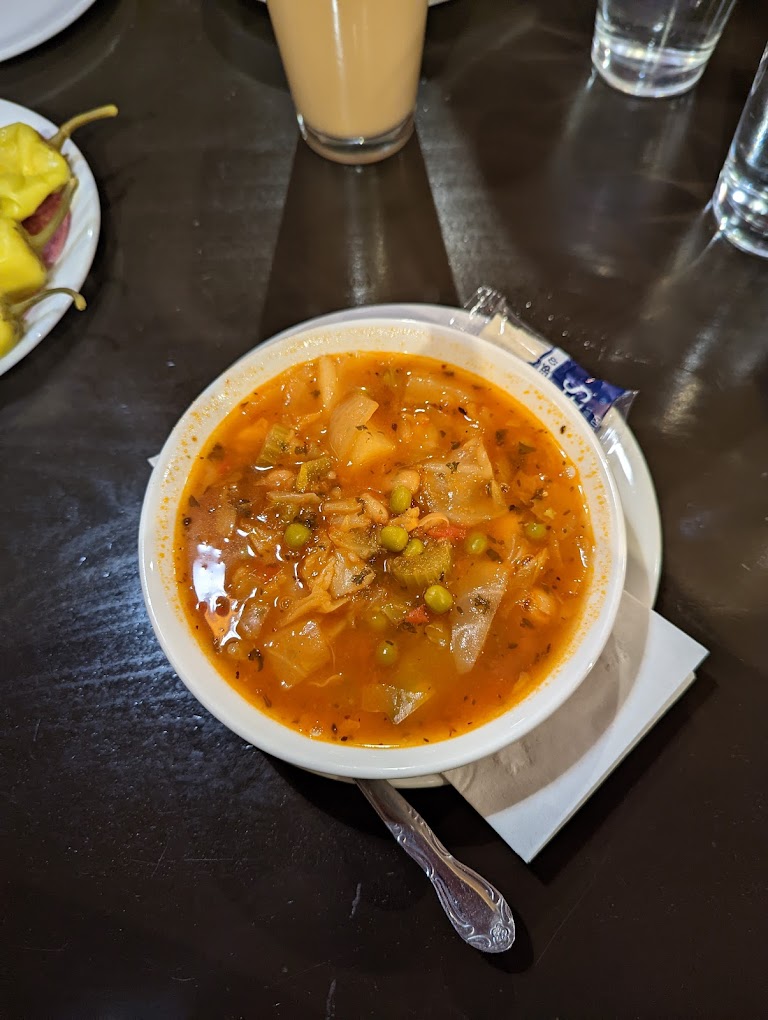 A bowl of soup. It looks good!