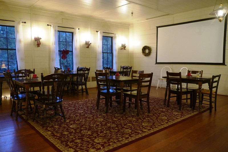 The dining area on the second floor of the Wolf Creek Inn.