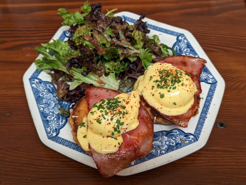 A delicious looking plate of food at Fressen Artisan Bakery in PDX.