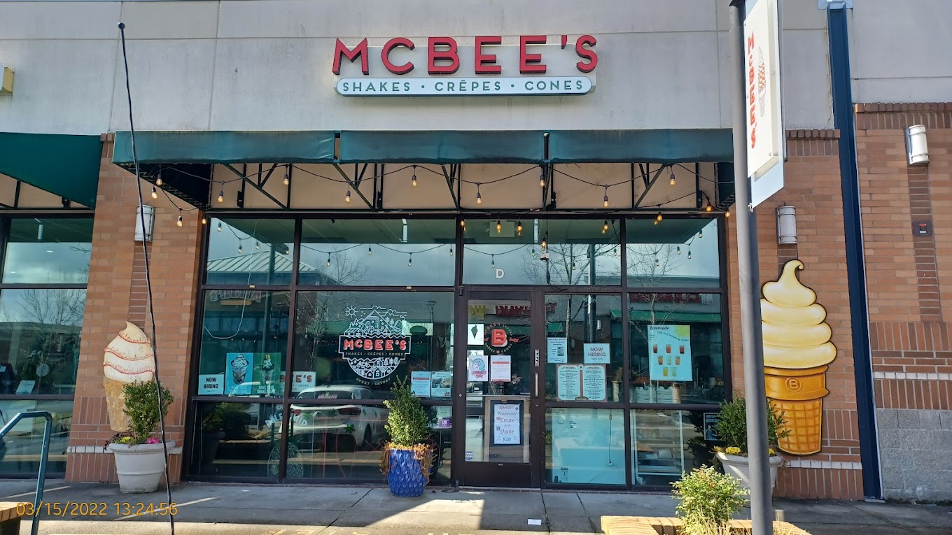 The outside of McBee's.