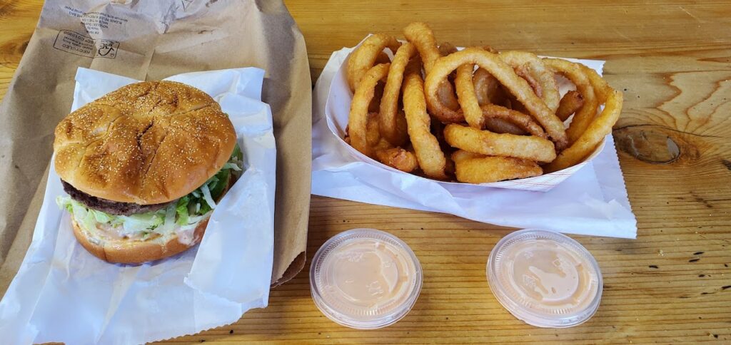 A burger and fries.