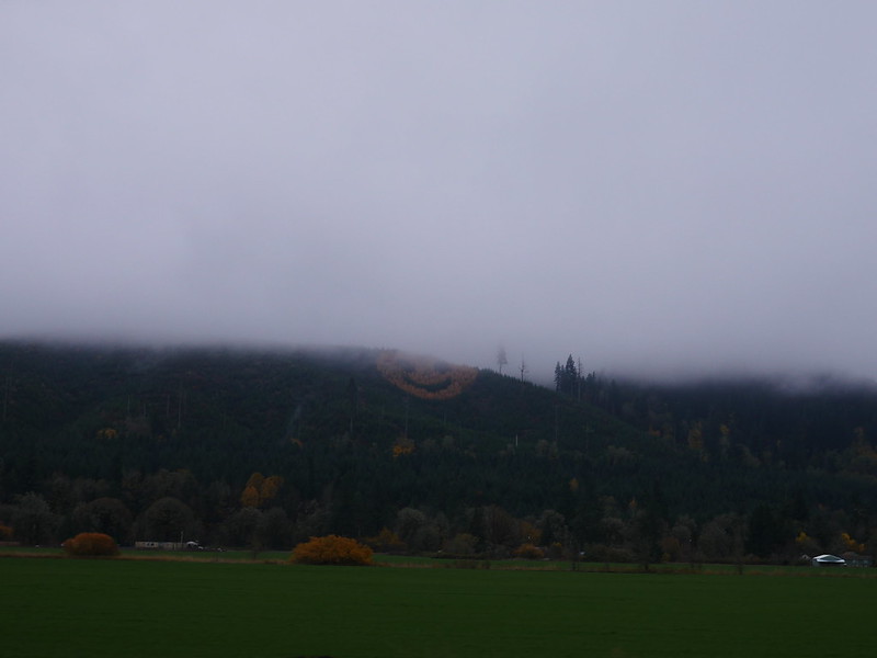 Smiley Face Hill on a rainy day.