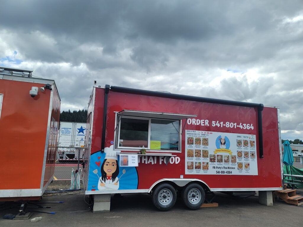 The red Patty's Thai food truck.