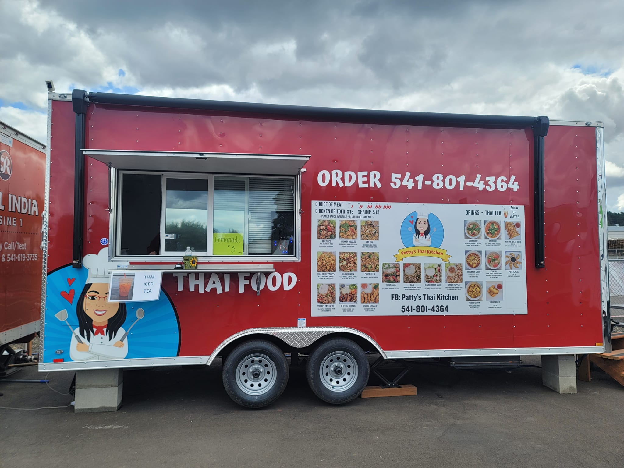 The red Patty's Thai food truck.