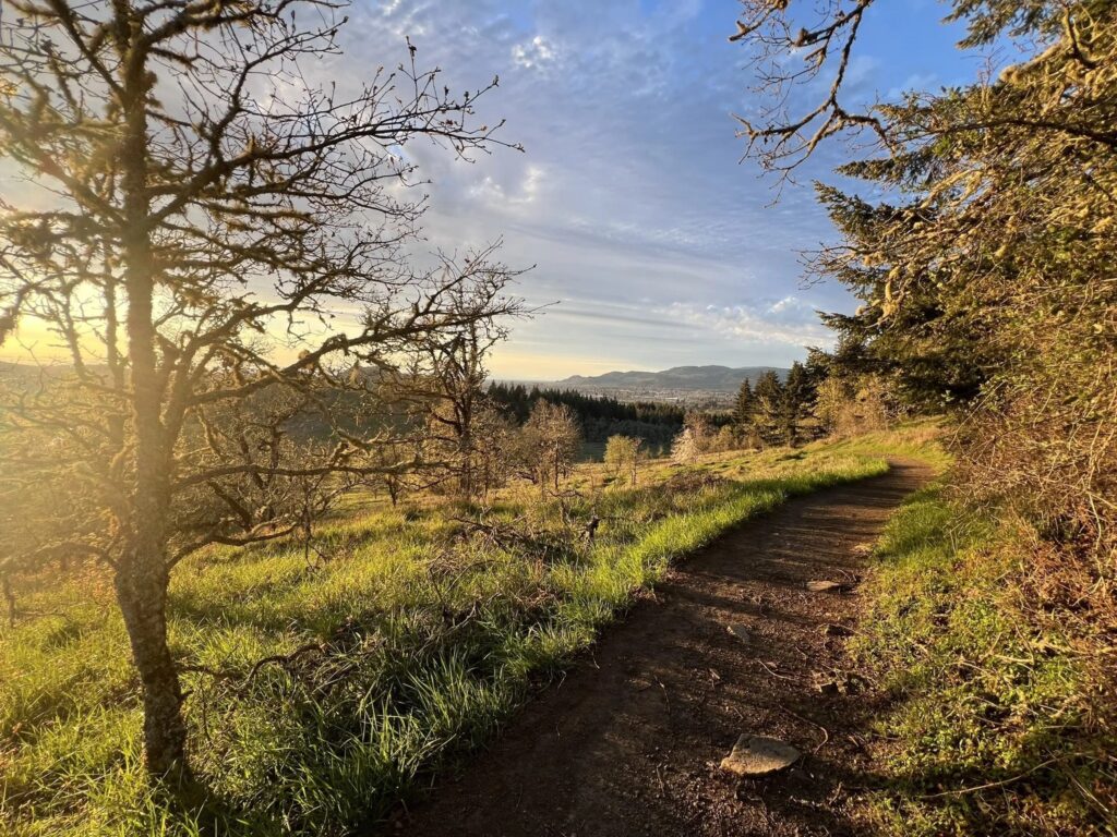 sunset on trail