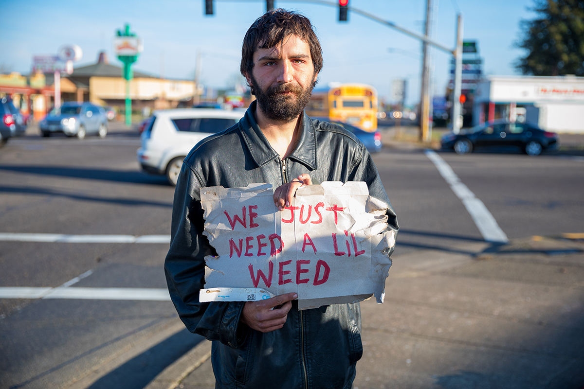 homeless man in Albany Oregon