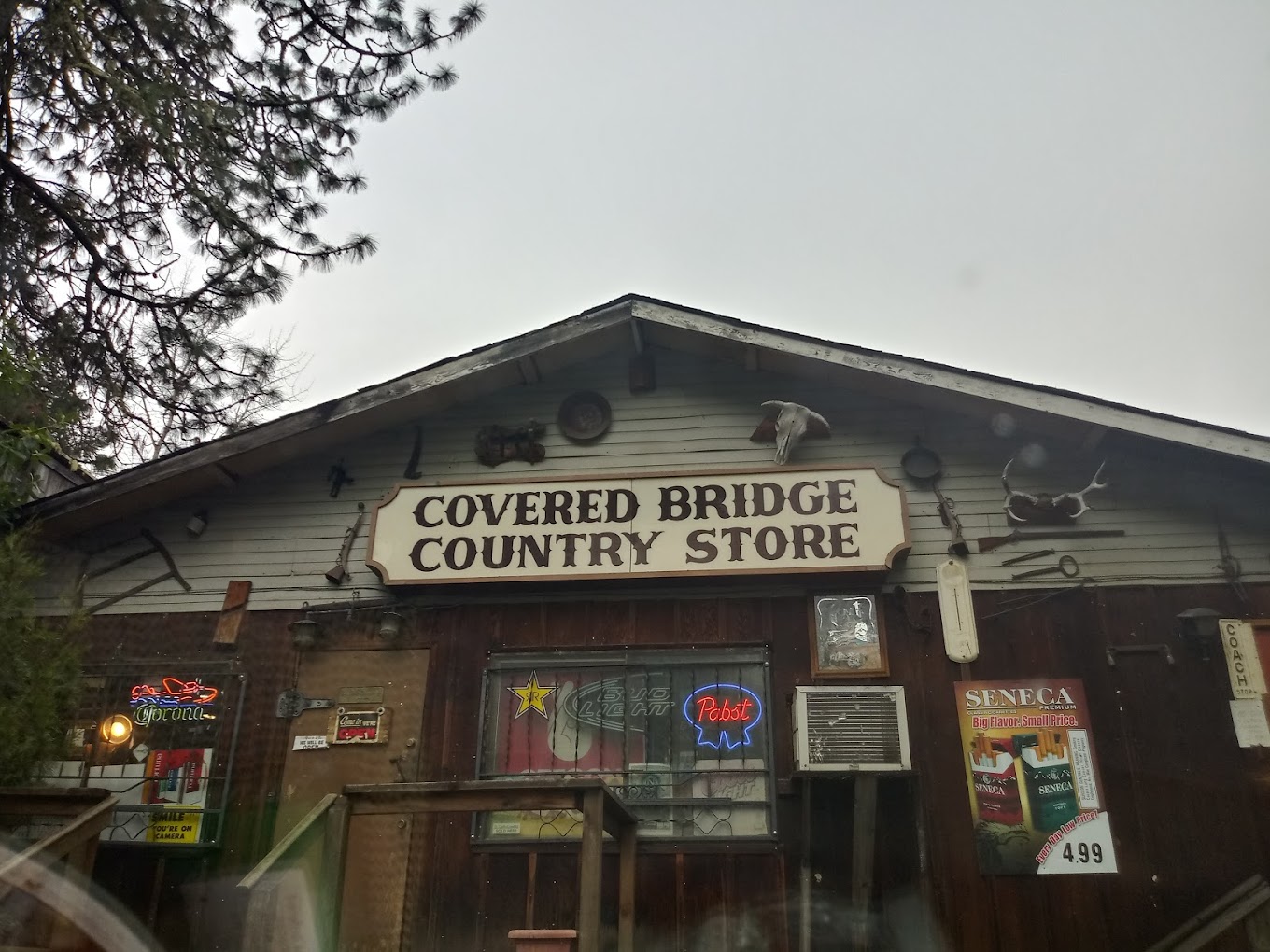 The outside of the Covered Bridge Country store.