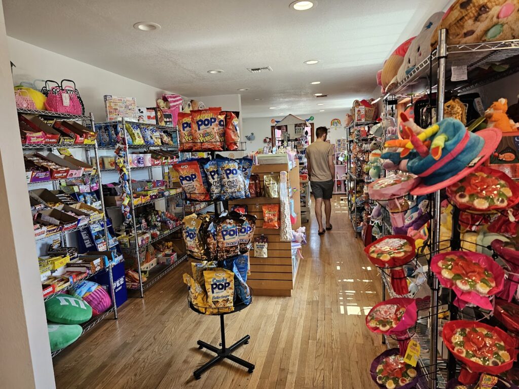 The inside of the candy shop at Blue Heron French Cheese Company.