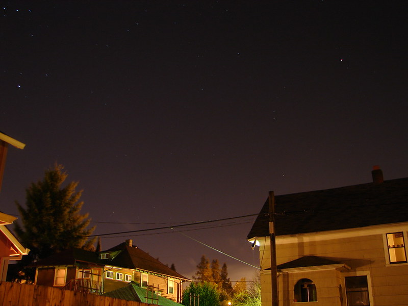 Stars over a light polluted neighborhood.