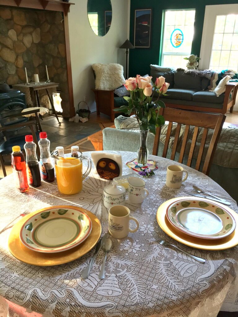 A table set for breakfast.