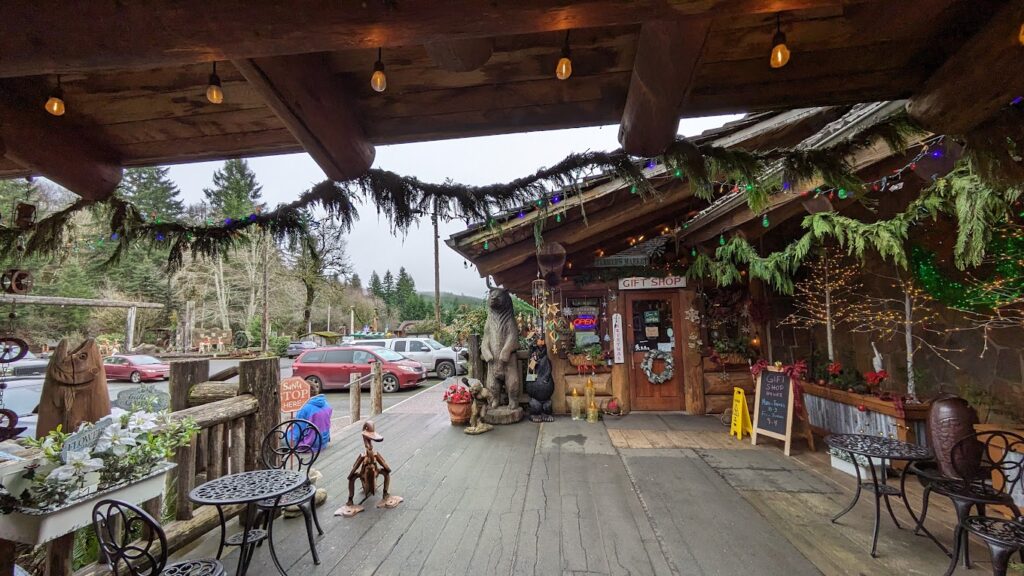 The restaurant's covered porch.