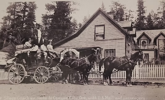 The historic stage coach stop at Austin House.