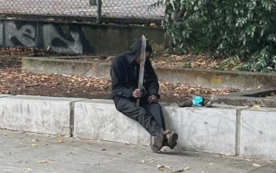 Man Downtown Portland Waving Machete Could Use a Hug