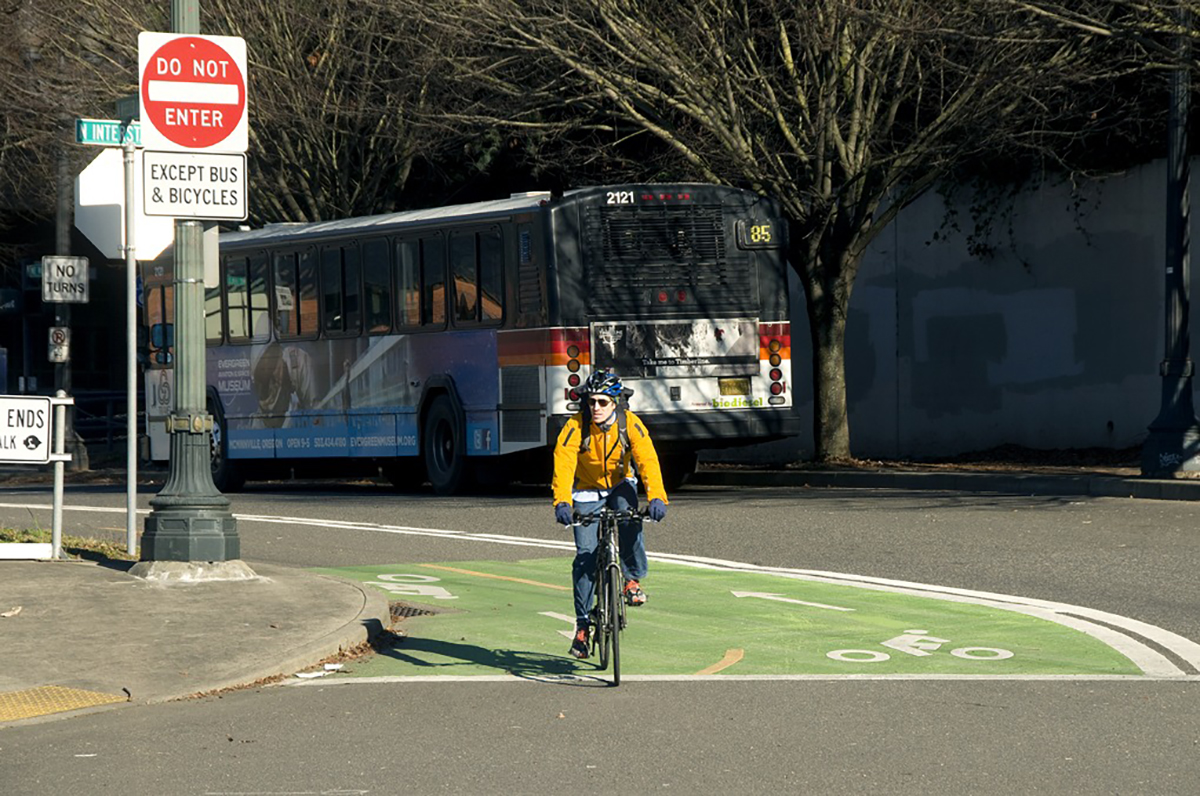 cyclist in Portland Oregon