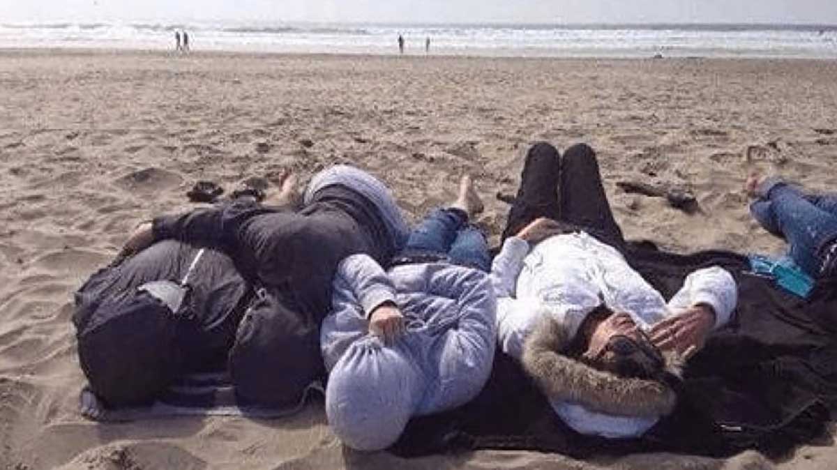 sunbathing oregon coast