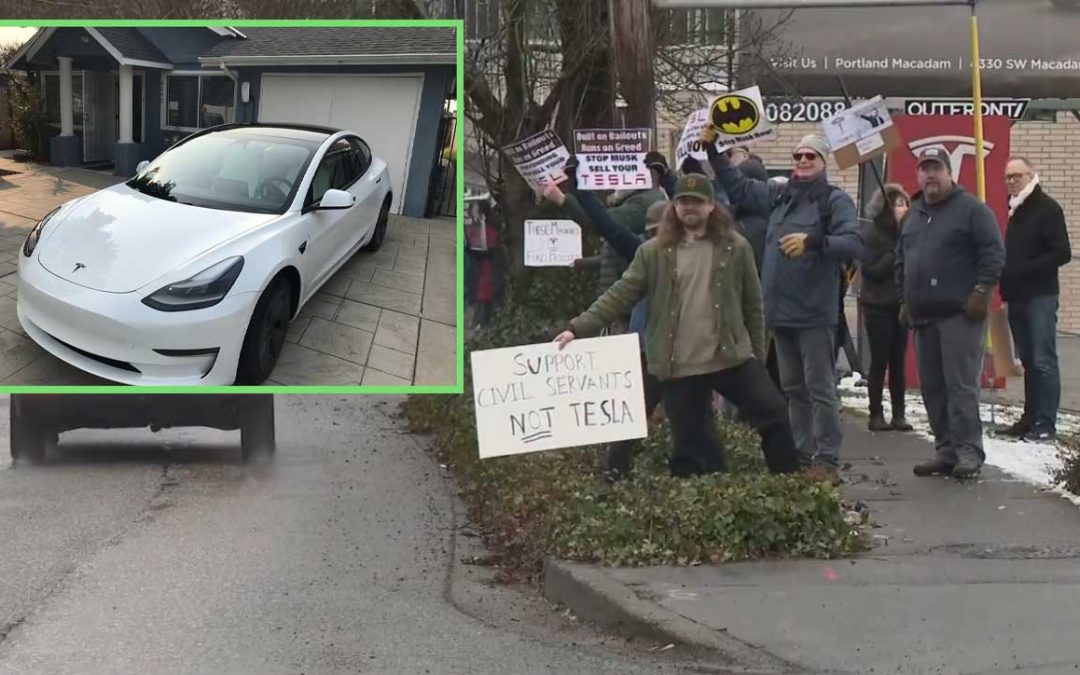 Portland Tesla Owner Remembers to Leave Tesla at Home Before Protesting Tesla