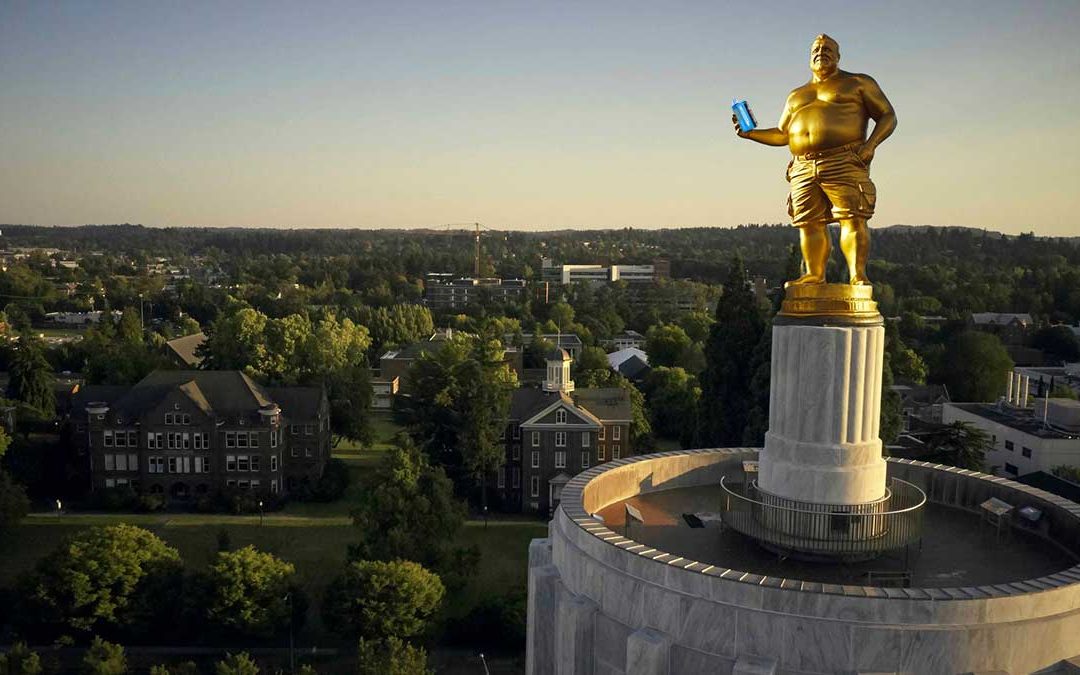 Oregon Capitol Swaps Gold Man for Dad Bod Guy Holding a Vape to Better Represent the Future