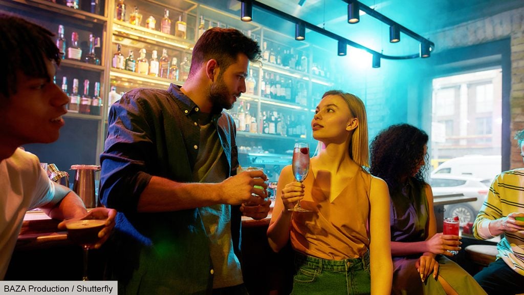 flirting with girl at a bar