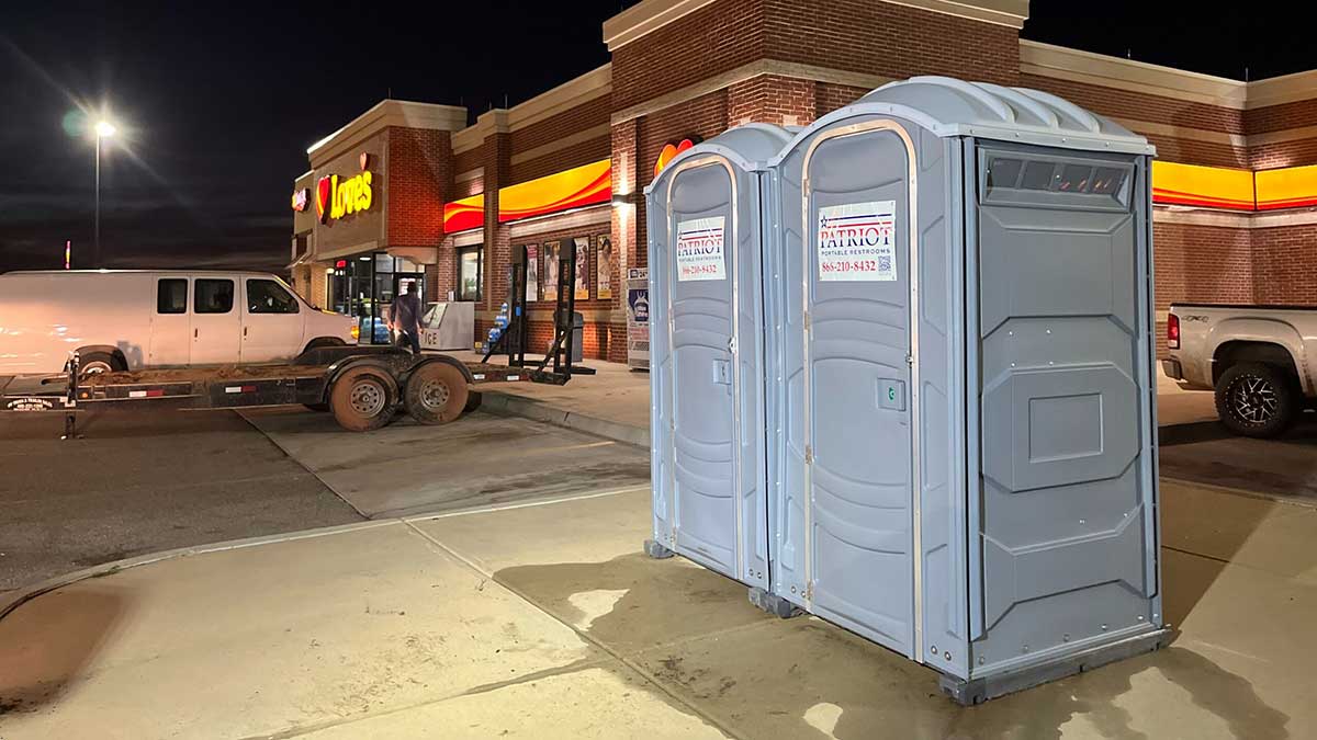 porta potty gas station