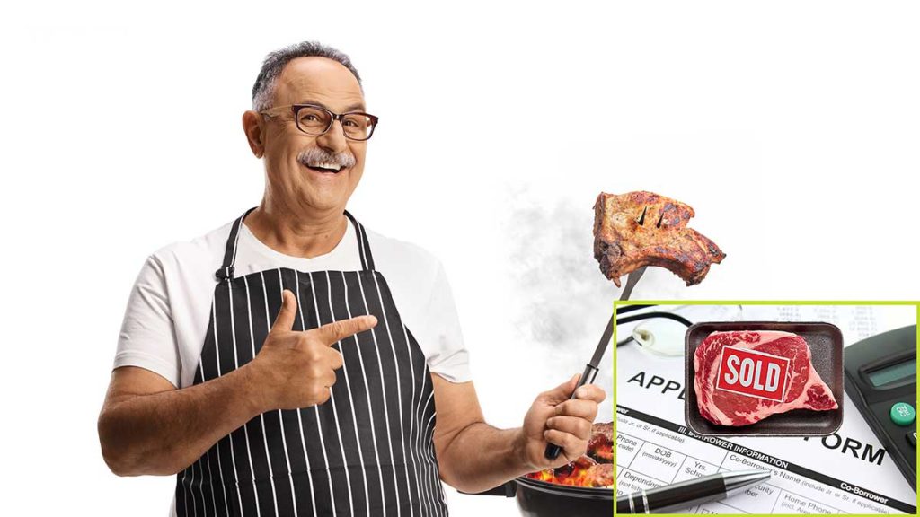 dad cooking steak