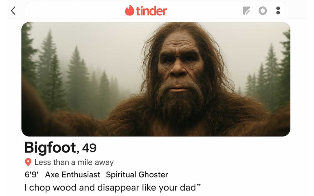 Bigfoot Joins Tinder, Women Ditch Their Men After Reading: ‘I Chop Wood and Disappear Like Your Dad’