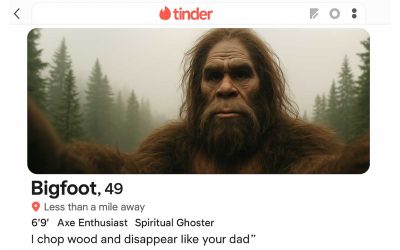 Bigfoot Joins Tinder, Women Ditch Their Men After Reading: ‘I Chop Wood and Disappear Like Your Dad’