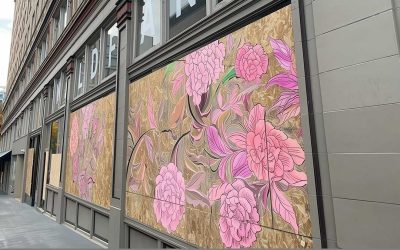 Portland Storefronts Debut Floral Plywood Collection Just in Time for Riot Season