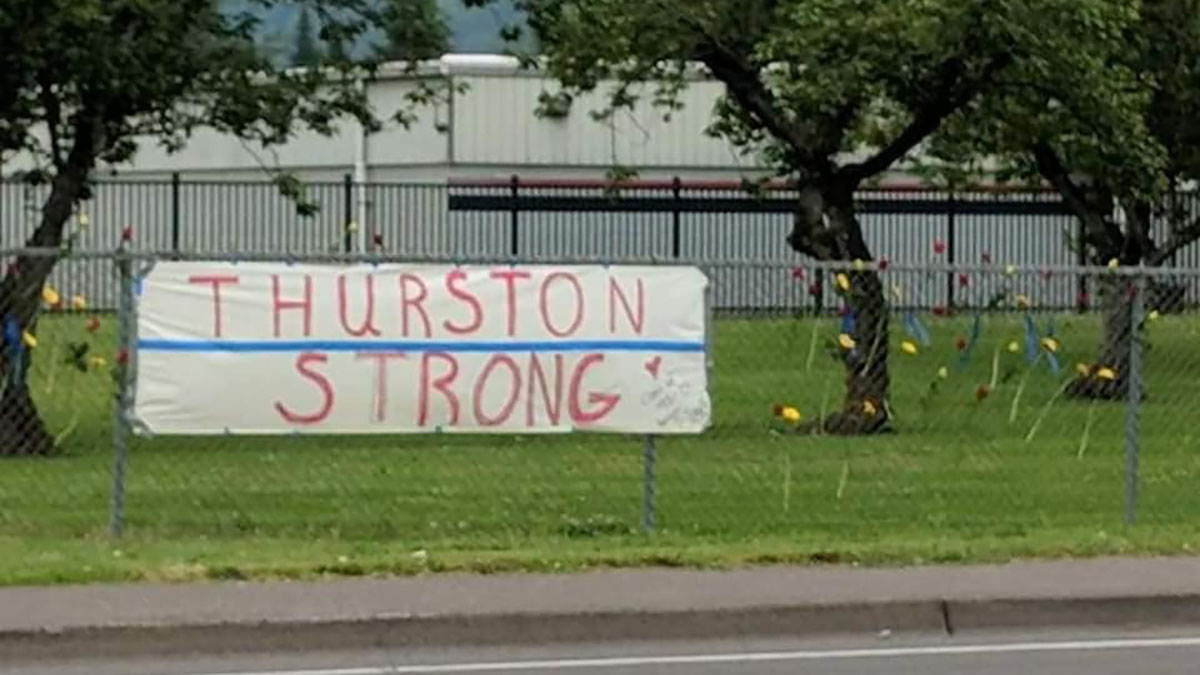 "Thurston Strong" at Thurston High School, remembering the school shooting May 21, 1998