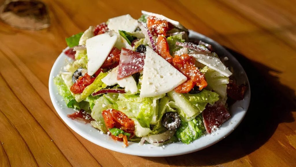 Salad at Baby Doll Pizza in Portland, Oregon.