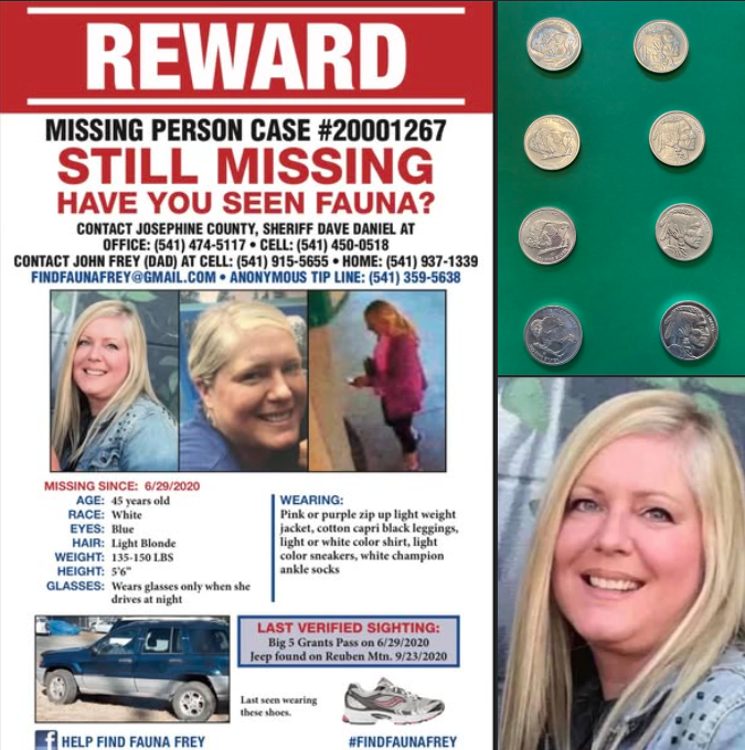 Fauna Frey, Missing Oregon Woman, Grants Pass, Josephine County, 2020, Silver Coins, Saddlebag, Vanished Without A Trace, Cold Case, Unsolved Mysteries, Cash Reward
