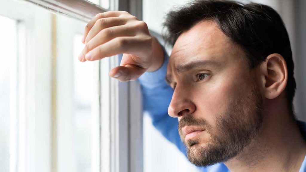 man deep in thought