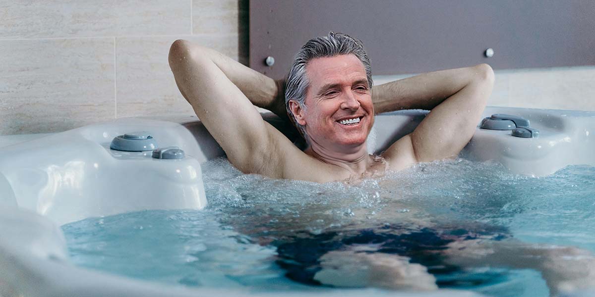 governor newsom in the tub