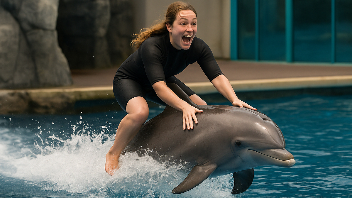 riding the dolphins on the Oregon Coast