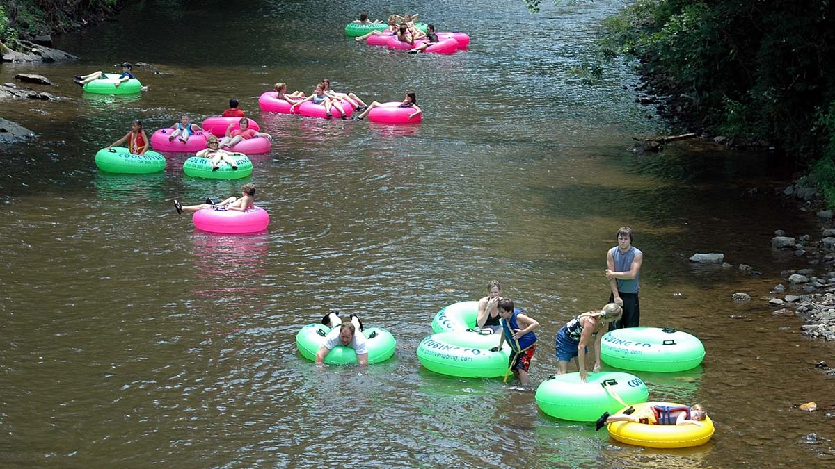 inner tubes on river