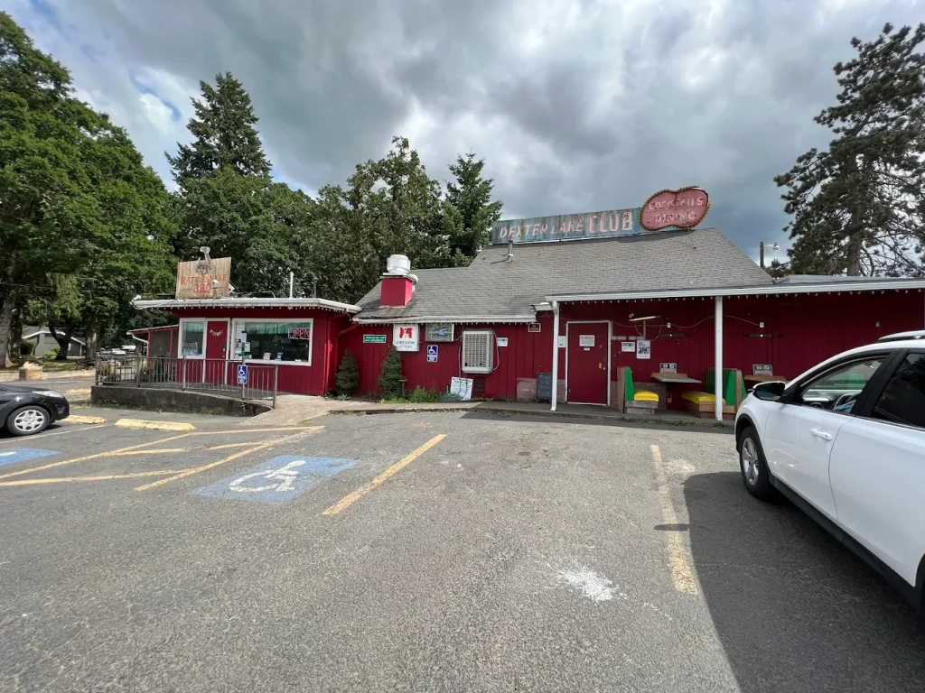 The outside of Rattlesnake BBQ at the Dexter Lake Club.