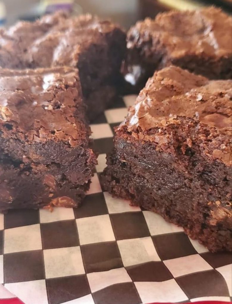 Soft, moist brownies at Vinnies in St. Helens Oregon.