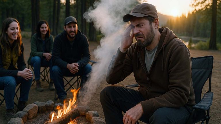 Study Confirms Campfire Smoke’s Primary Function Is Following That One Guy No Matter Where He Sits