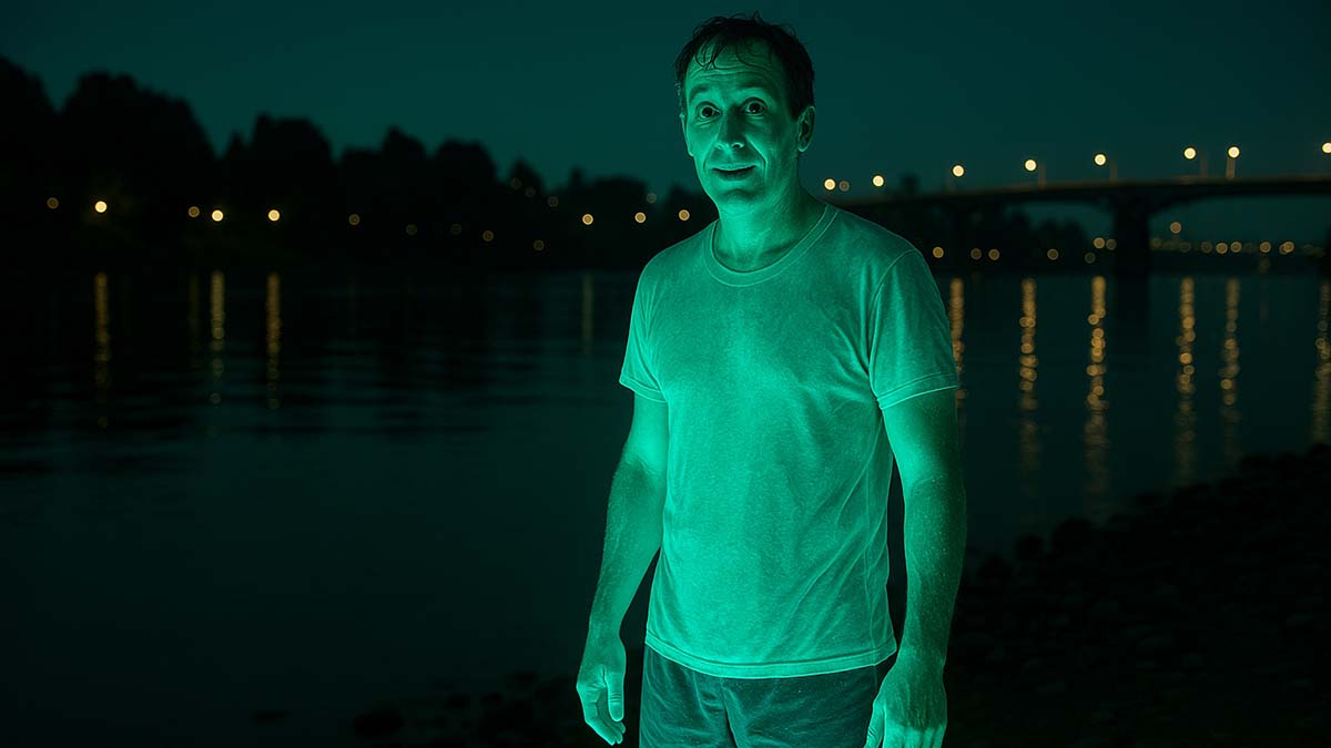 glowing man
