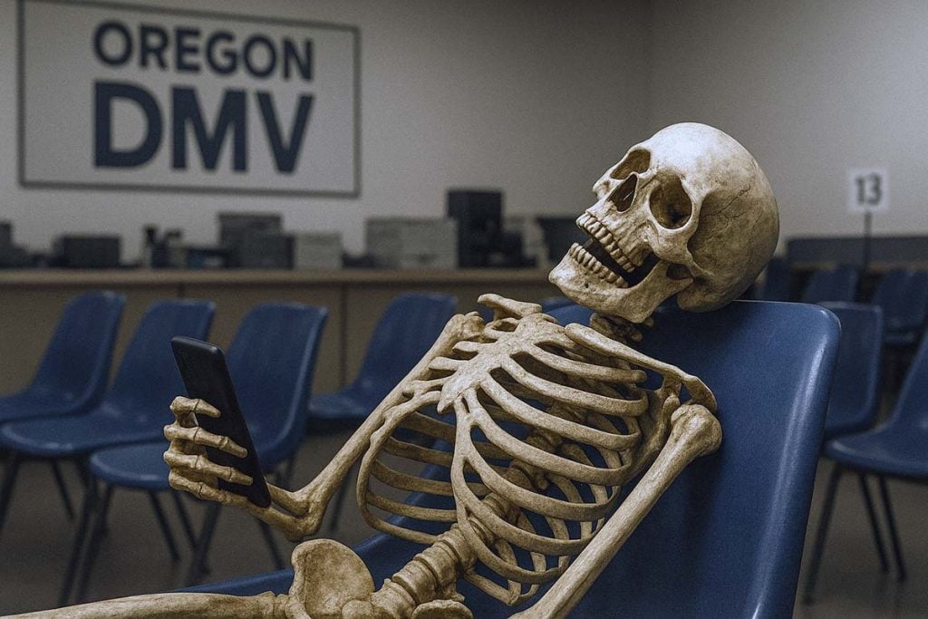 Man passes waiting for his number at DMV