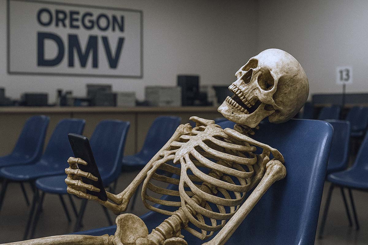 Man passes waiting for his number at DMV