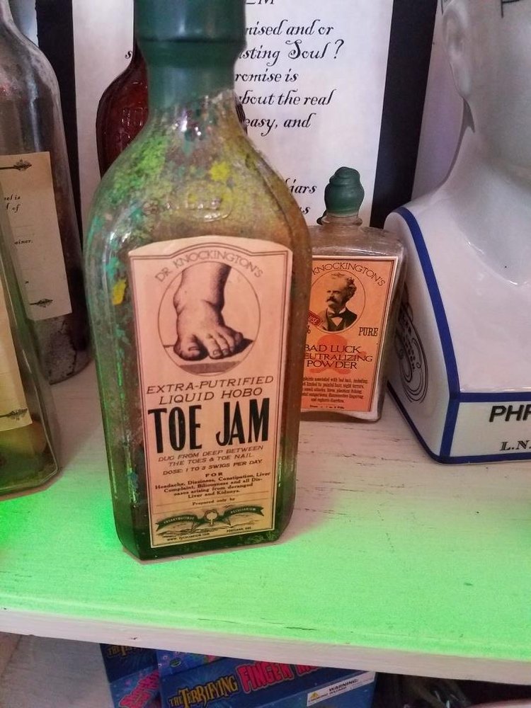 A bottle of toe jam. Gross.