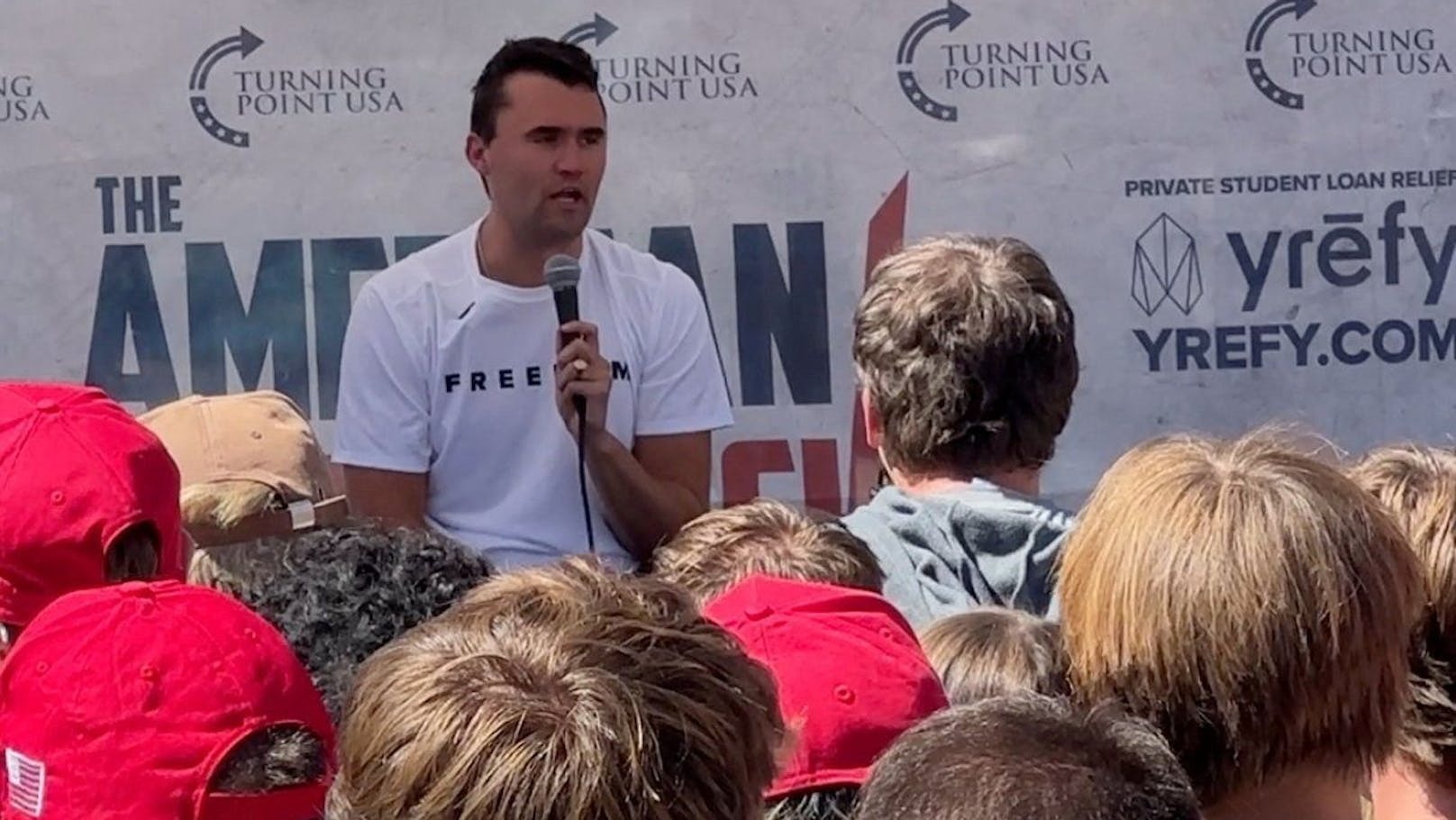 Charlie Kirk moments before he was assassinated