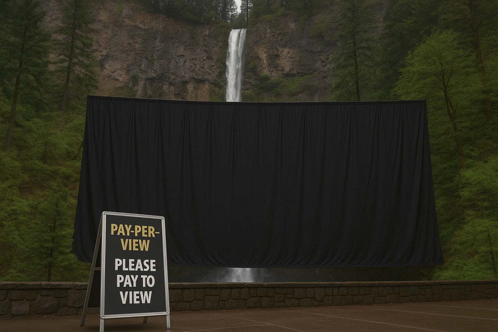 pay per view at Multnomah Falls in Oregon